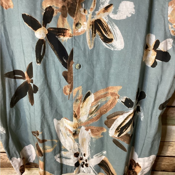 Men’s Hawaiian Shirt ASOS Design Brown Floral Button Down - Picture 7 of 7